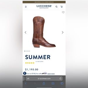 Lucchese Women’s Summer boot in tan size 9 - worn 3 times only LIKE NEW